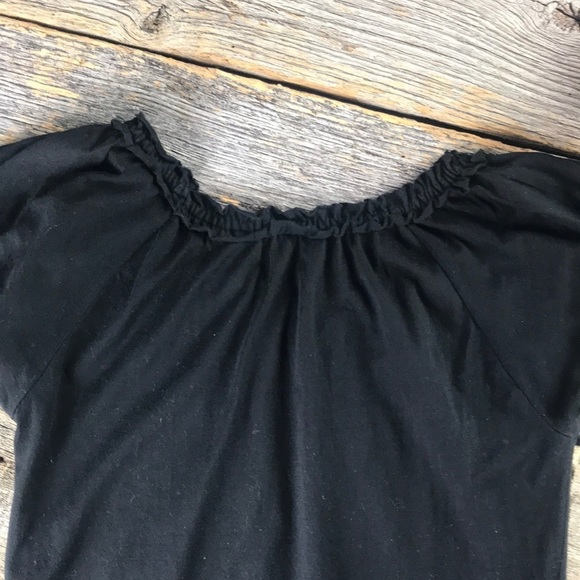 Grace Black Ruffled Neckline Tee - Picture 7 of 10